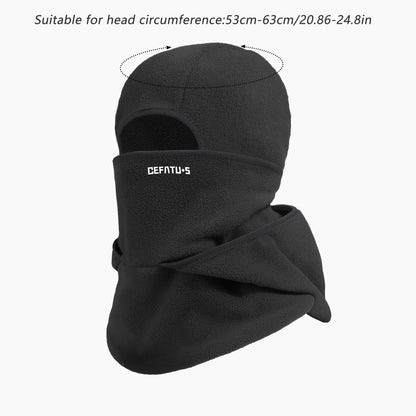 Outdoor Autumn and Winter Season Warm One-Piece Hat, Two-Layer Hat Design, Balaclava Hat, Can Be Used with Helmets, Unisex